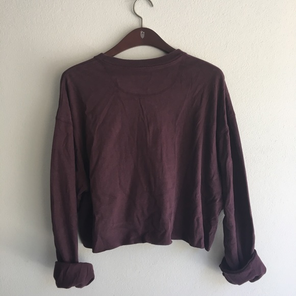 Burgundy maroon henley top - Picture 2 of 3